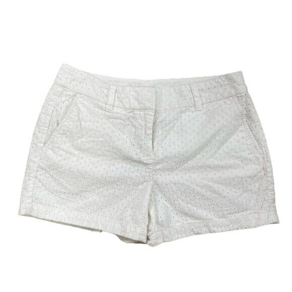 LOFT White Eyelets Chino Short -Women Size 2 -Summer Springs Casual - Picture 2 of 12